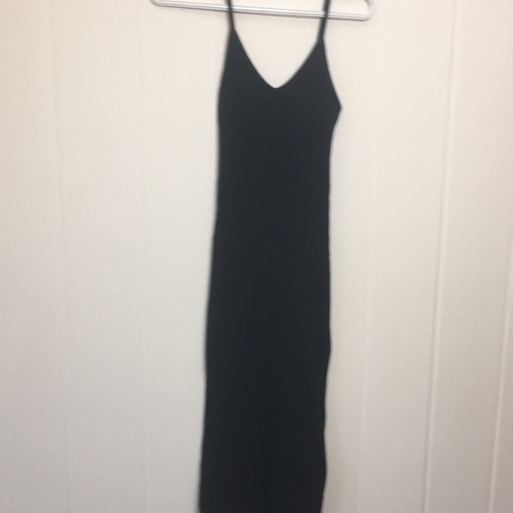 Bradley Michelle ribbed  black spaghetti strap dress XS